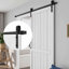 84"H Sliding Barn Door Solid Manufactured Wood Primed White Surface Interior Paintable Closet Pantry Doors with Hardware Kit-121450071-123097392-121412584
