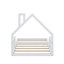 Lit simple en bois avec tête de lit en forme de maison-114344403