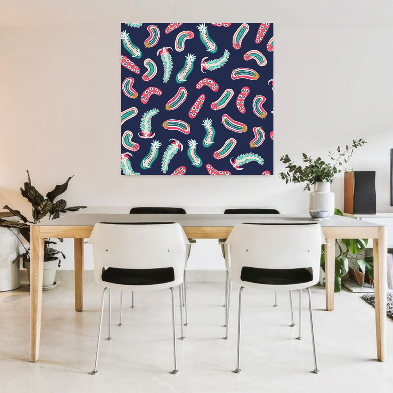 Art contemporain, océan abstrait coloré, art tropical, H 36 po x l 36 po