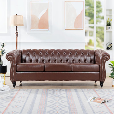 Creedan 84.65'' Rolled Arms Chesterfield Sofa -  Alcott HillÂ®, 2CB15F3610B84F8D903FA9F6F3389459