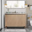 Meuble-lavabo de luxe autoportant de 122 cm (48 po) avec lavabo simple, comptoir en granit naturel et lavabo en céramique.