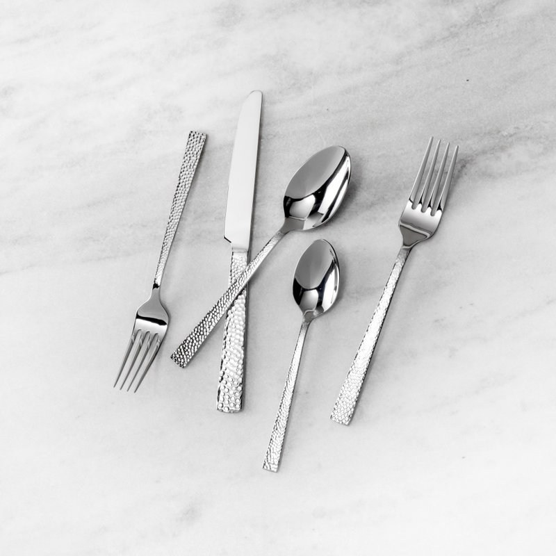 Fortessa Nomad 18/0 Stainless Steel 20 Piece Flatware Set (Service for 4), Silver