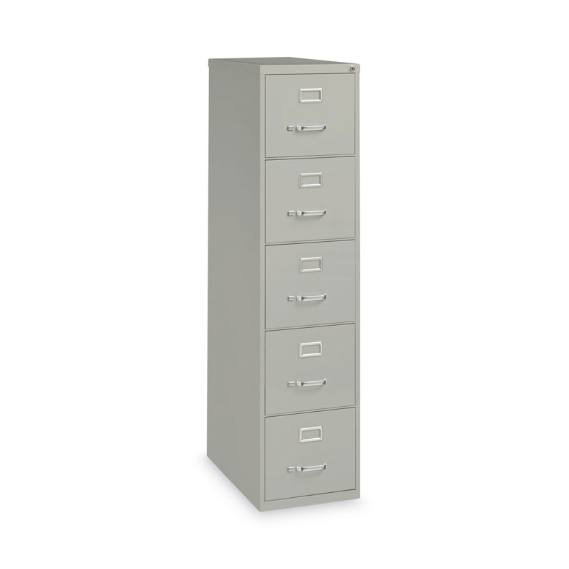 Vertical Letter File Cabinet, 5 Letter-Size File Drawers, Light Gray, 15 x 26.5 x 61.37
