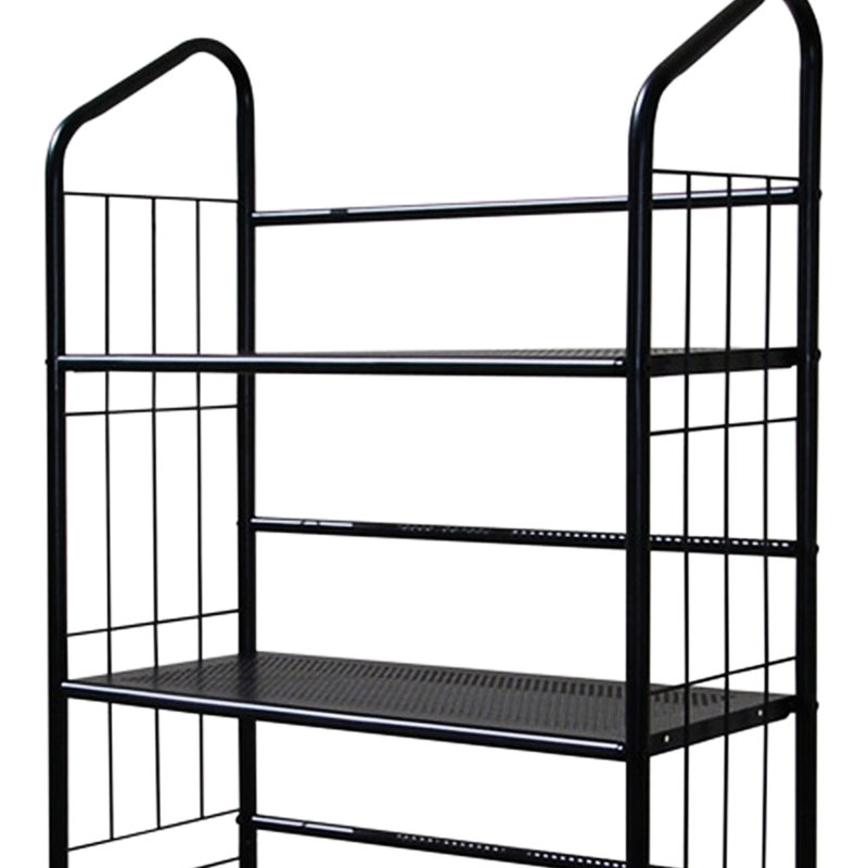 Bibliothèque à 5 coins en métal, hauteur de 64 po, noir - Maximisez le rangement de votre pièce. Facile à assembler pour une utilisation polyvalente, cette grande bibliothèque offre un espace de rangement précieux pour le bureau, le salon, l'installation.