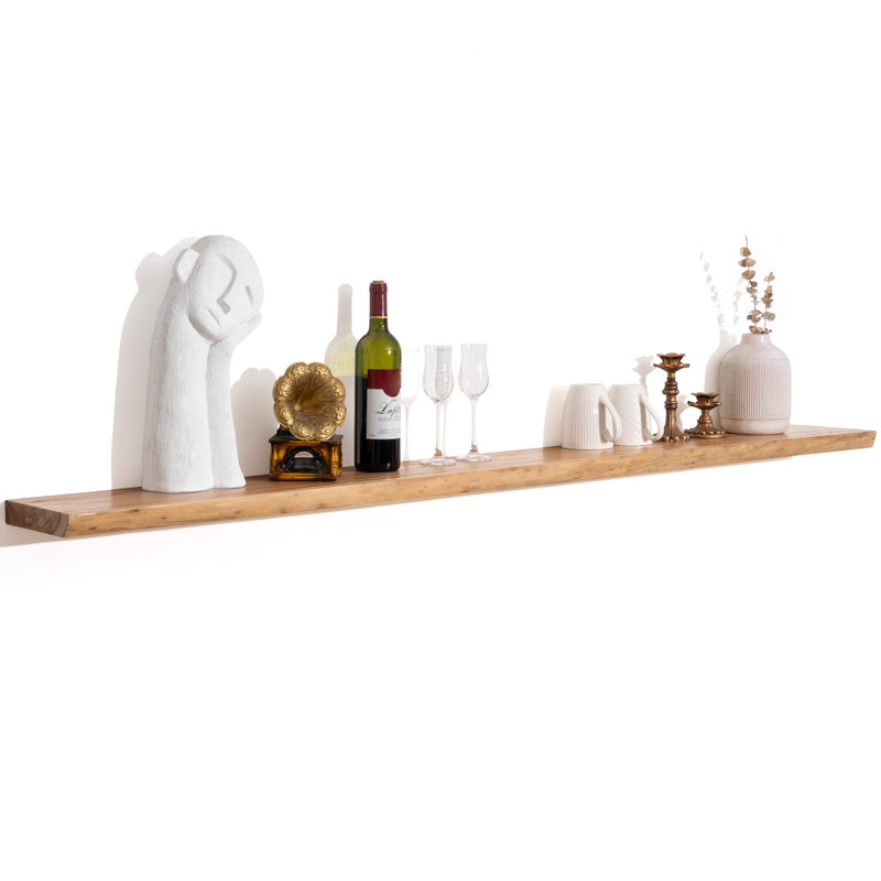 Tablette murale flottante Carsin, H 1,38 po x l 72 po x P 8 po, Naturel