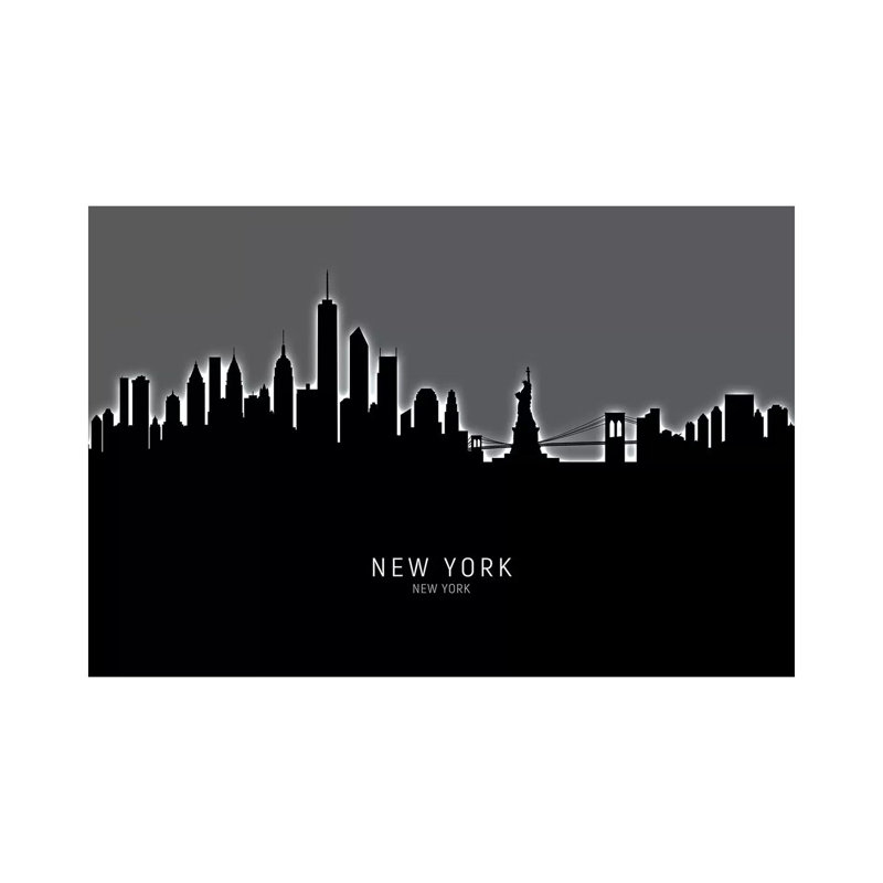 New York Skyline by Michael Tompsett - Wrapped Canvas Print, 20.32 cm H x 30.48 cm W