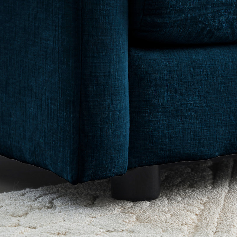 2 meubles de salon, chenille bleue, construction, éponge, revêtement respirant pour chenille. Bois massif confortable et élégant