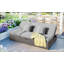 Lit de bronzage extérieur double, chaises de patio inclinables en rotin d'osier avec dossier et siège réglables, ensemble conversationnel pour 2 personnes, gris-1534516339