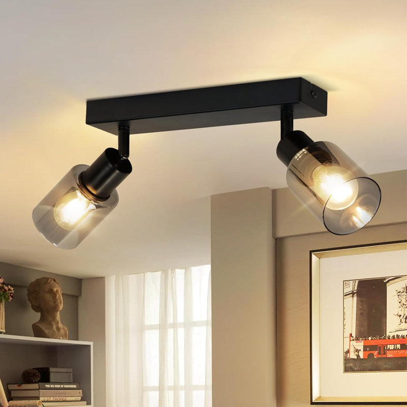 Light vintage: E14 ceiling light black spots ceiling lamp living room industrial kitchen lamp ceiling spots made of glass and metal 350° swiveling for kitchen - without bulb