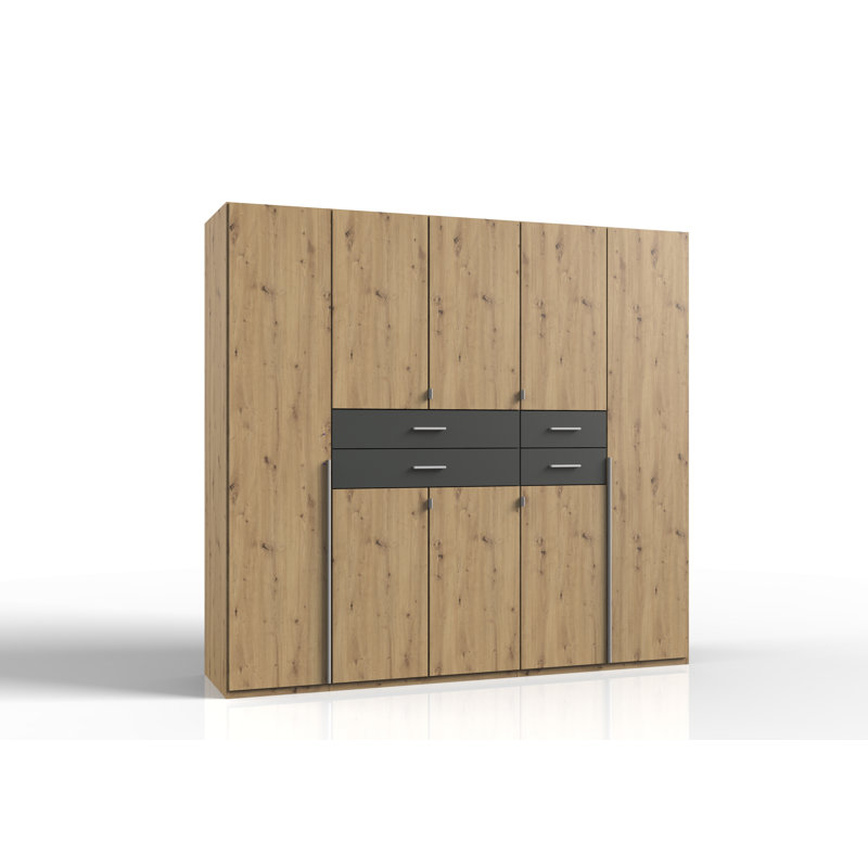 Amandus 8 Door Manufactured Wood Wardrobe, Artisan oak/graphite