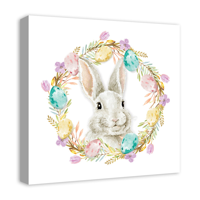 Couronne de lapin de Pâques par Inconnu - impression sur toile tendue, L 20 po x H 20 po
