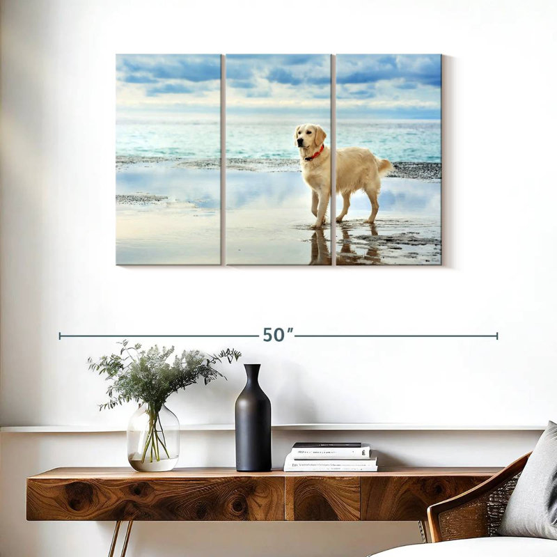 Seafront Golden Retriever, 24" H x 38" W