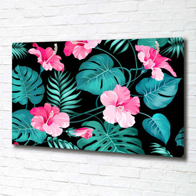 Tropical Flowers - No Frame Print on Canvas