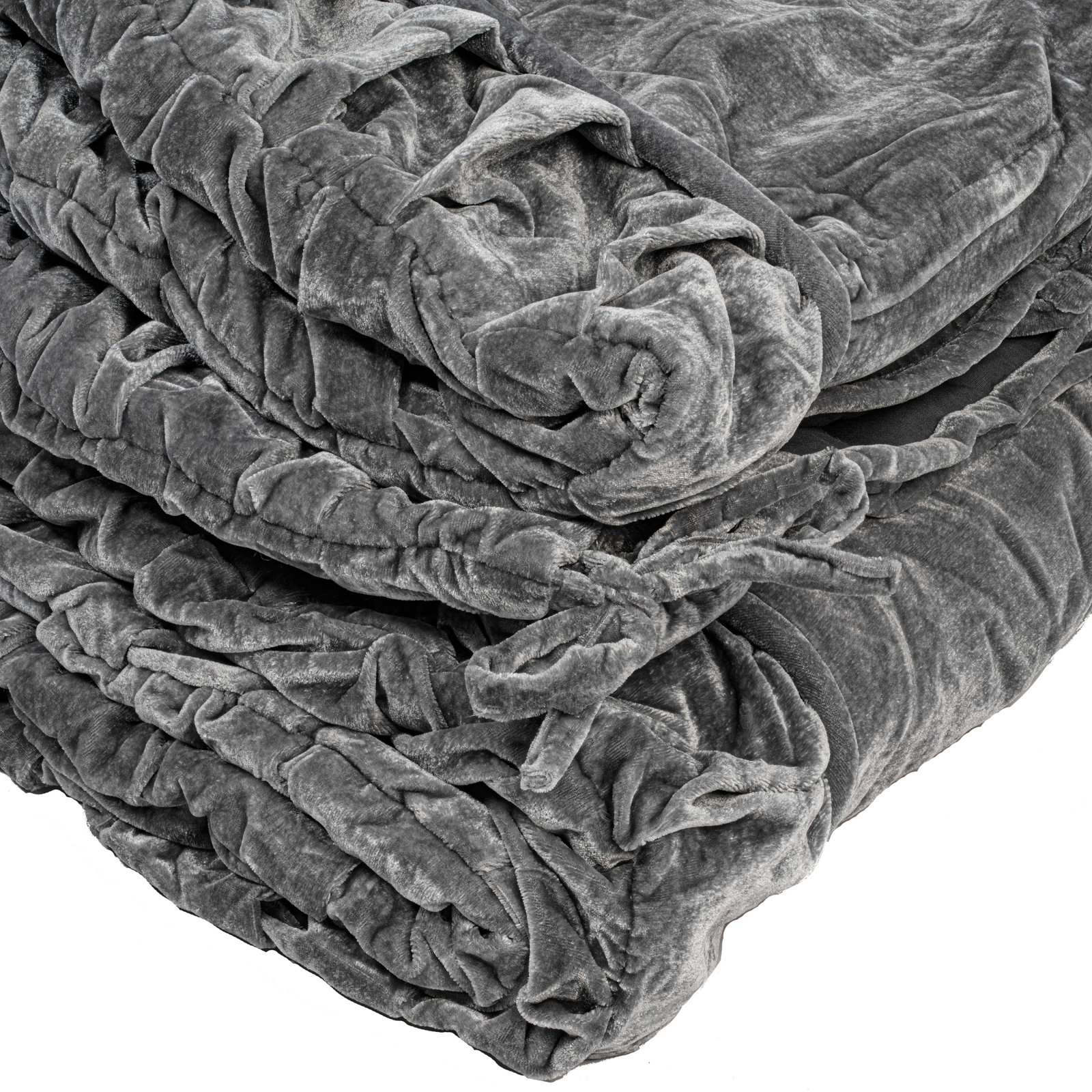 Vickerman Plush Black Velvet Christmas Tree Skirt, 1" H x 84" W, Silver
