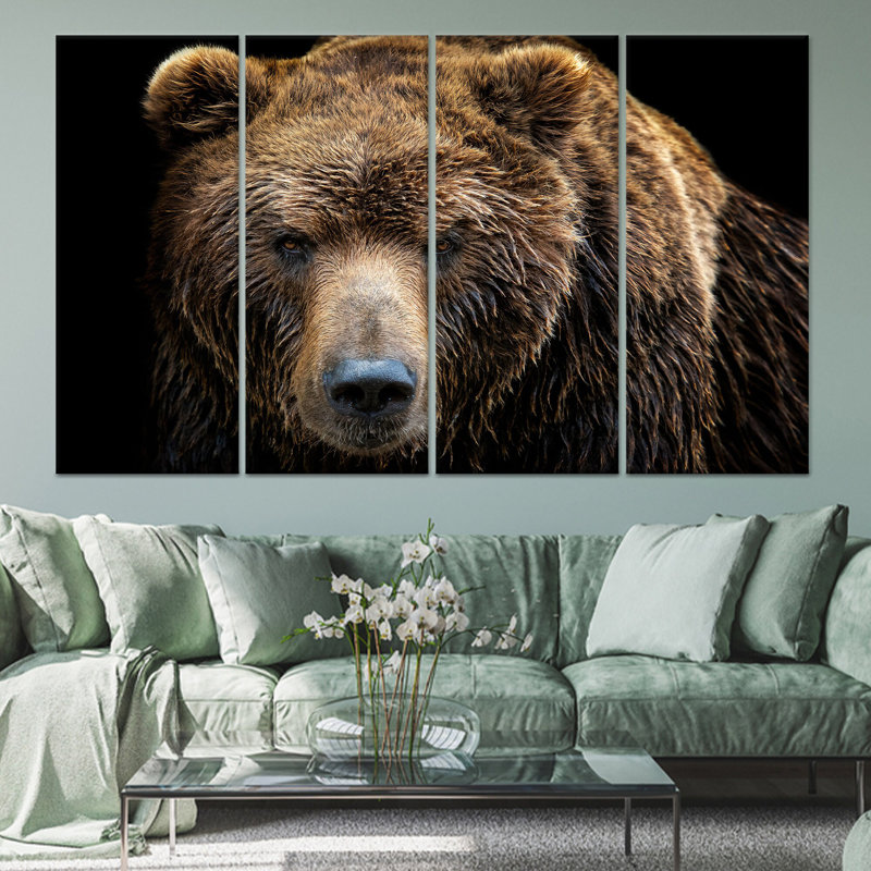 «Brown Canvas Loft Decor»: reproduction d'art moderne, toile tendue 4P, 43,3 po H x 63 po l