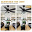 Ventilateur de plafond 52 "moderne avec lustre 52" avec lumières, ventilateur de plafond noir réversible avec télécommande pour chambre à coucher-1442971252