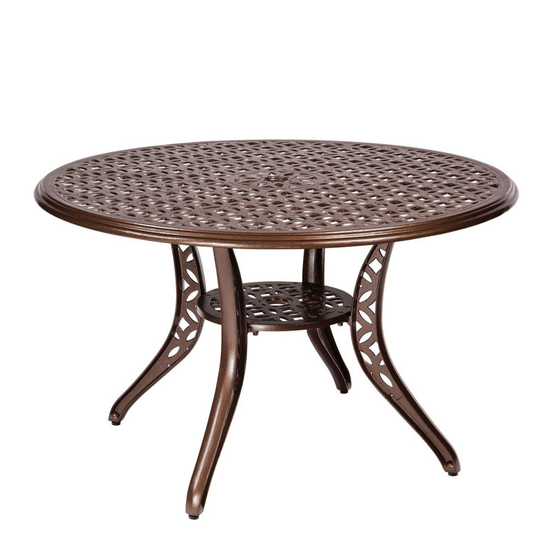 Casa Outdoor Round Dining Table, Chestnut Brown