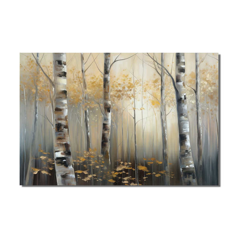 Bouleau Dense Forest IV - arbre, art mural de salon
