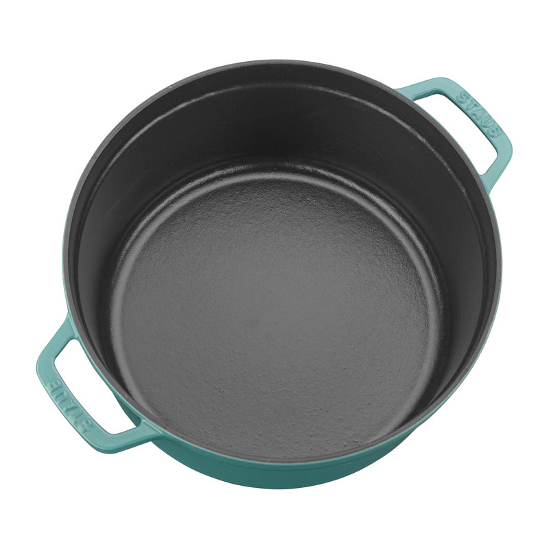La Cocotte Cast Iron Round Cocotte, Turquoise, 5.5 quarts