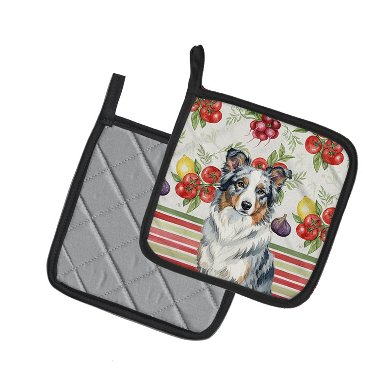 Paire de supports à casseroles Blue Merle Border Collie