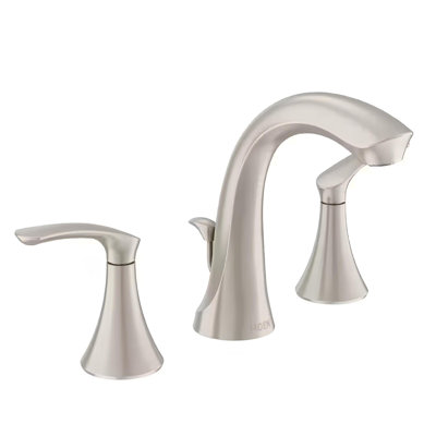 Moen Darcy 8 In. Widespread 2-handle High-arc Bathroom Faucet In Spot Resist Brushed Nickel (Valve Included)