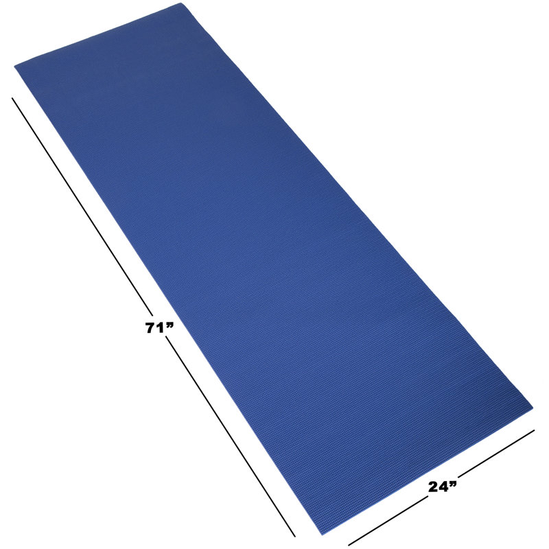 Warm House Blue Yoga Mat with Carrying Strap