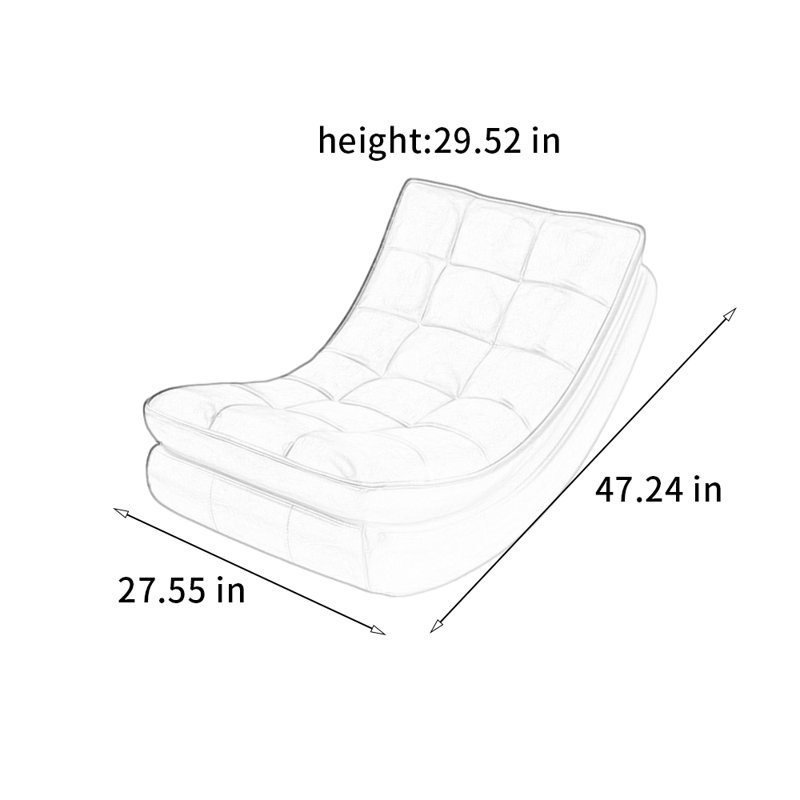 Chaise berçante en cuir rétro, Gris