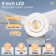 4" Led Eyeball Gimbals Adjustable Recessed Lighting Kit Selectable Colour Temperature Dimmable 12pk 