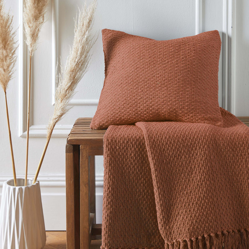 Pahokee Terrakottafarben Square Cushion, Terracotta