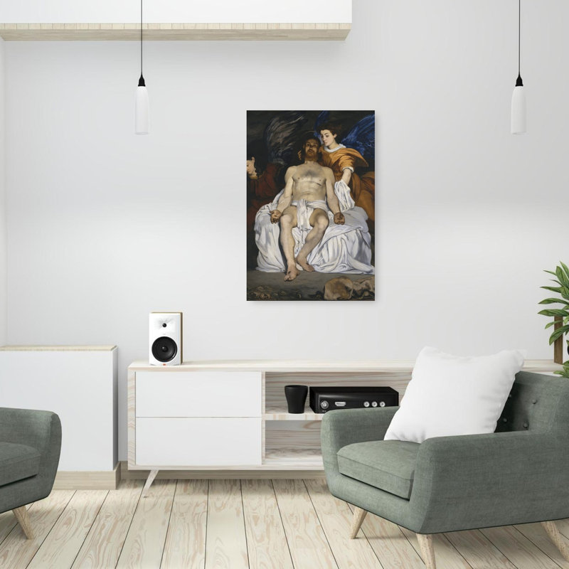 The Dead Christ With Angels, 1864 Impressionist Abstract Contemporary Wall Art Print by Edouard Manet - 1 Piece Wrapped Canvas Wall Art