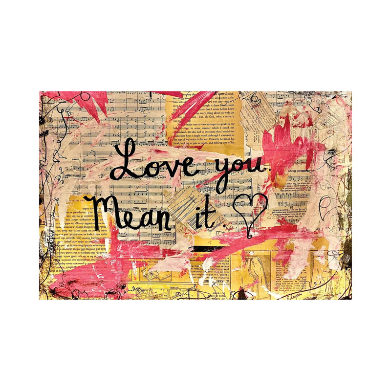 Love You, Mean It by Elexa Bancroft - Print on Canvas, Wrapped Canvas, 20.32 cm H x 30.48 cm W
