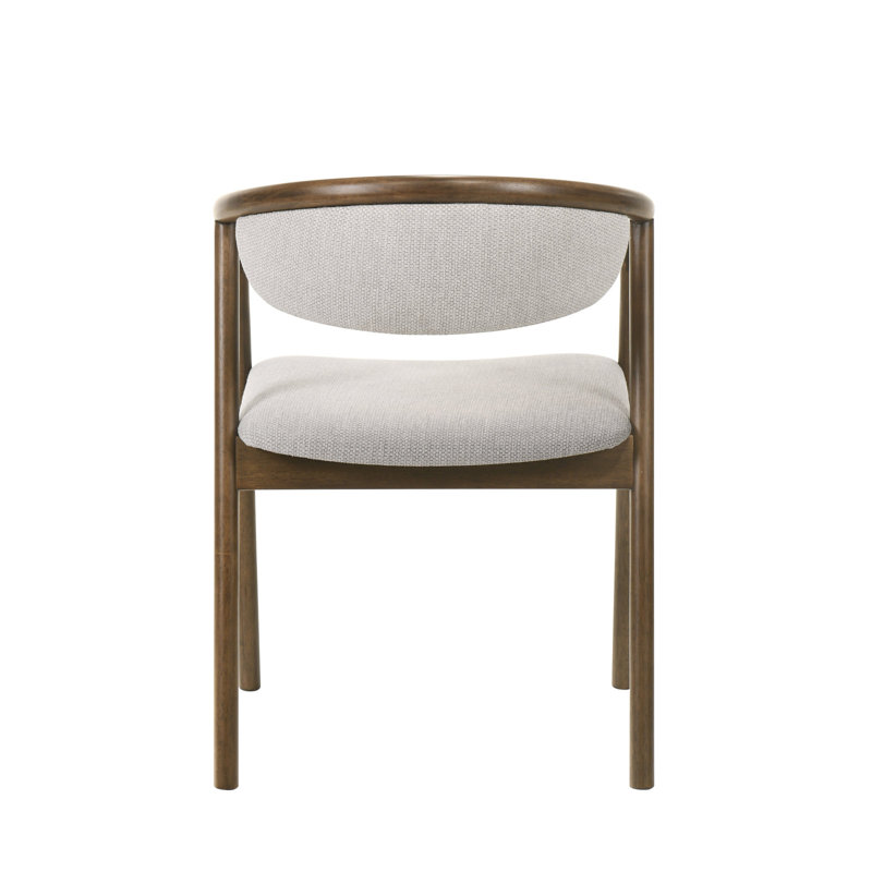 Chaise d'appoint en chenille et noyer Delina