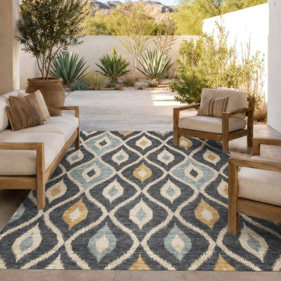 Tapis ikat intérieur / extérieur lavable à la machine Chantille ACN3121