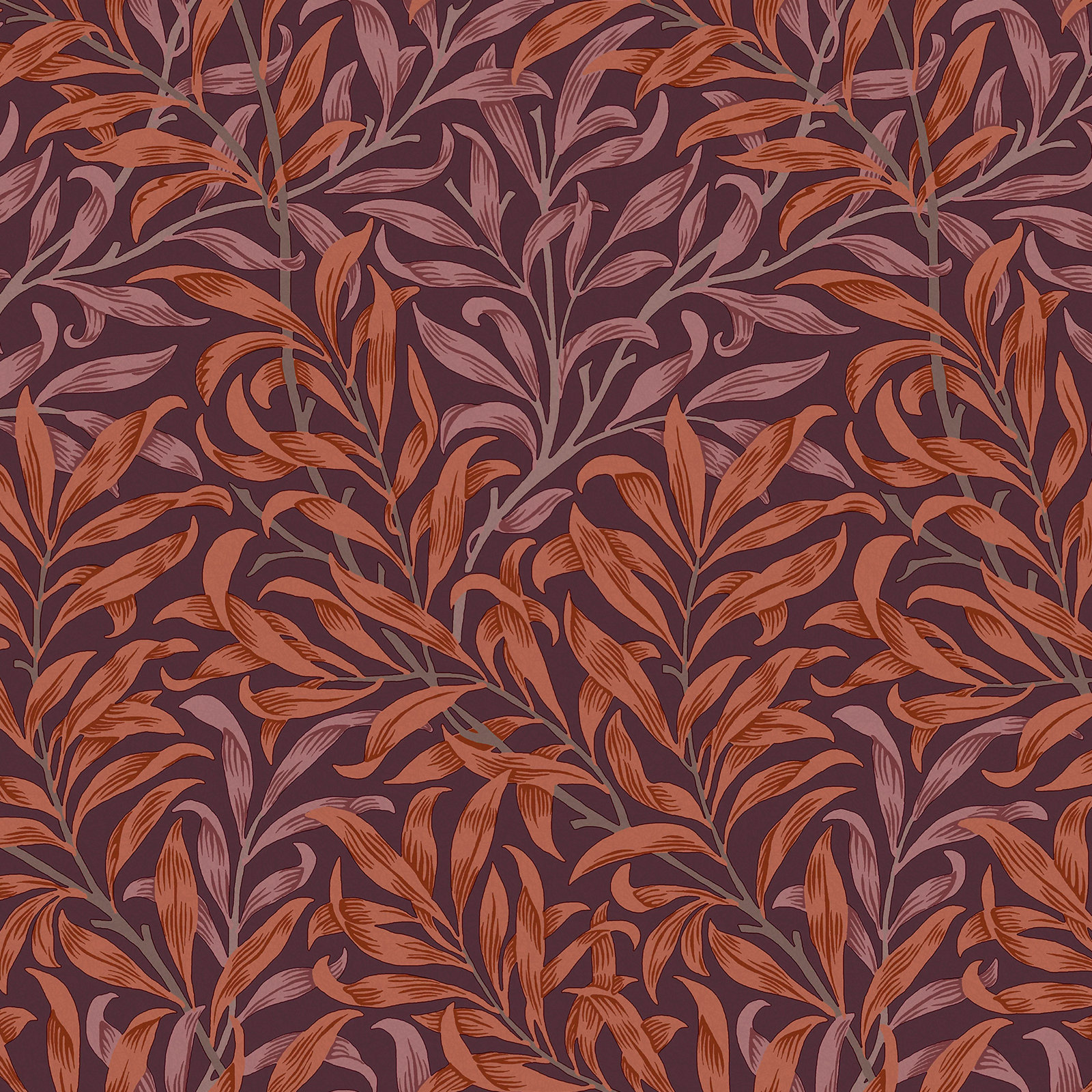 Floral Wallpaper, Plum