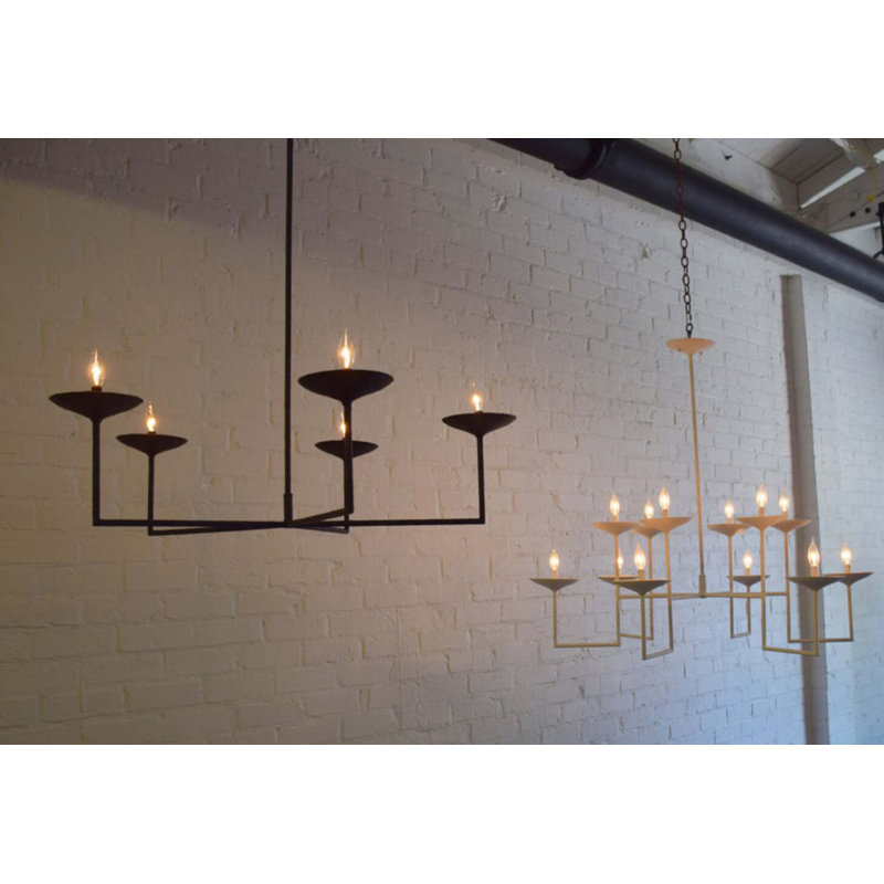 5 - Light Chandelier, Black, 45" H x 47" W x 47" D