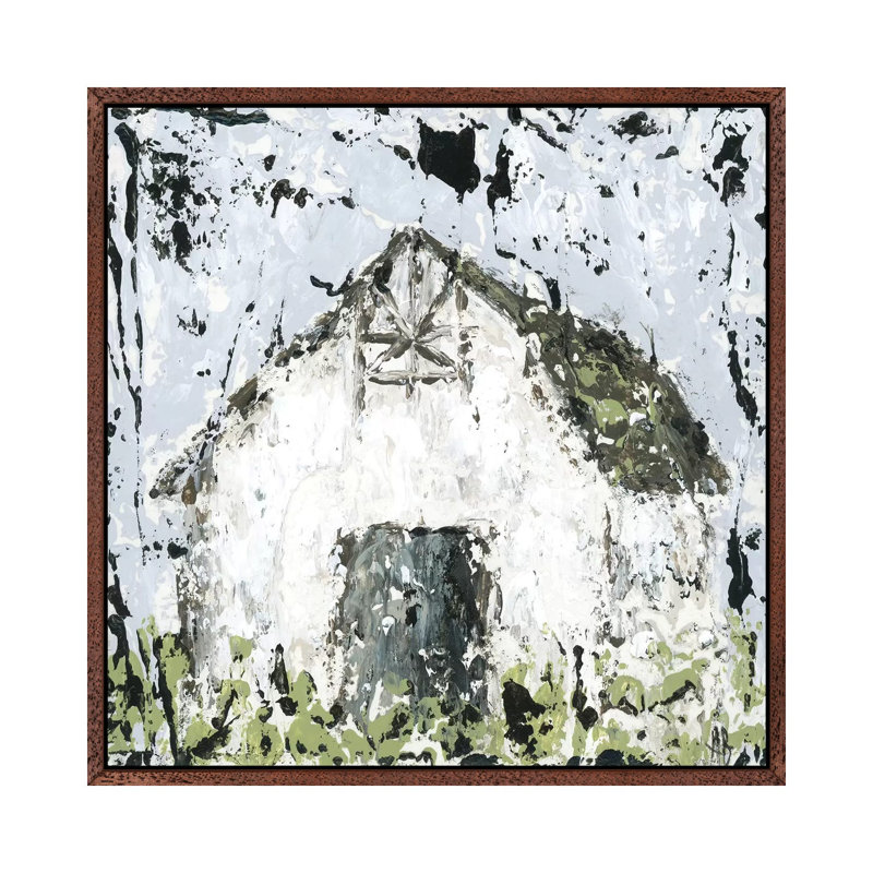 Palette Knife Barn by Ashley Bradley - Print on Canvas, Classic Brown Wood Framed, 93.98 cm H x 93.98 cm W