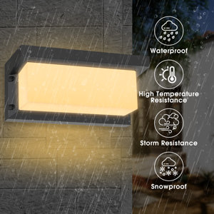 Wrought Studio™ Chardonnae 30W Aluminum Square/Rectangle LED Outdoor ...