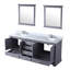 Meuble-lavabo double l 80 po x P 22 po, comptoir en quartz blanc, ensemble de robinet et miroirs de 30 po-1933378332