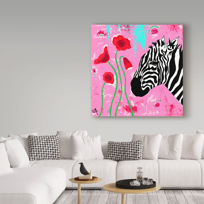 Art sur toile Huso «Zebra», H 14 po x l 14 po x P 2 po