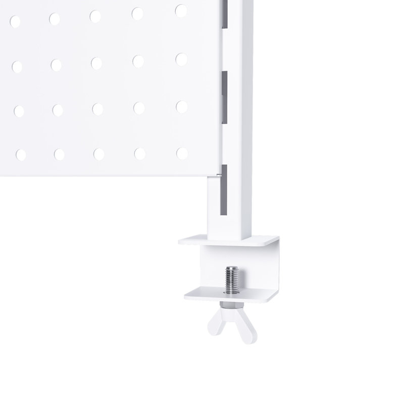 Metal Pegboard Desk Organizer With Dual Monitor Stand