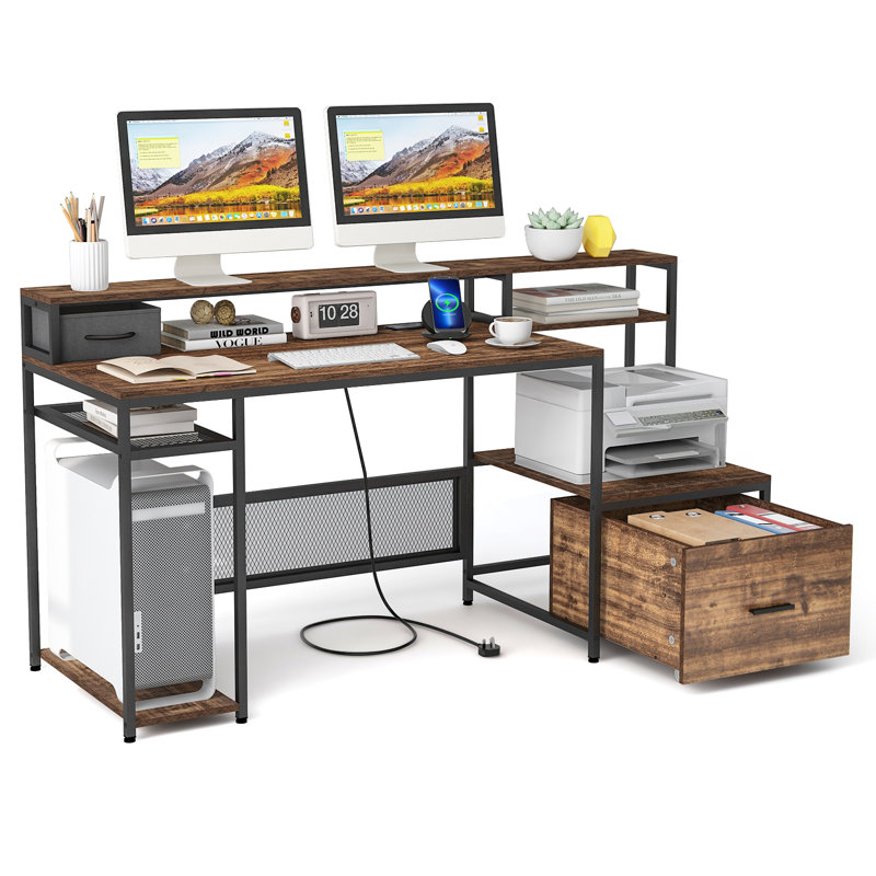 Metal Base Computer Desk
