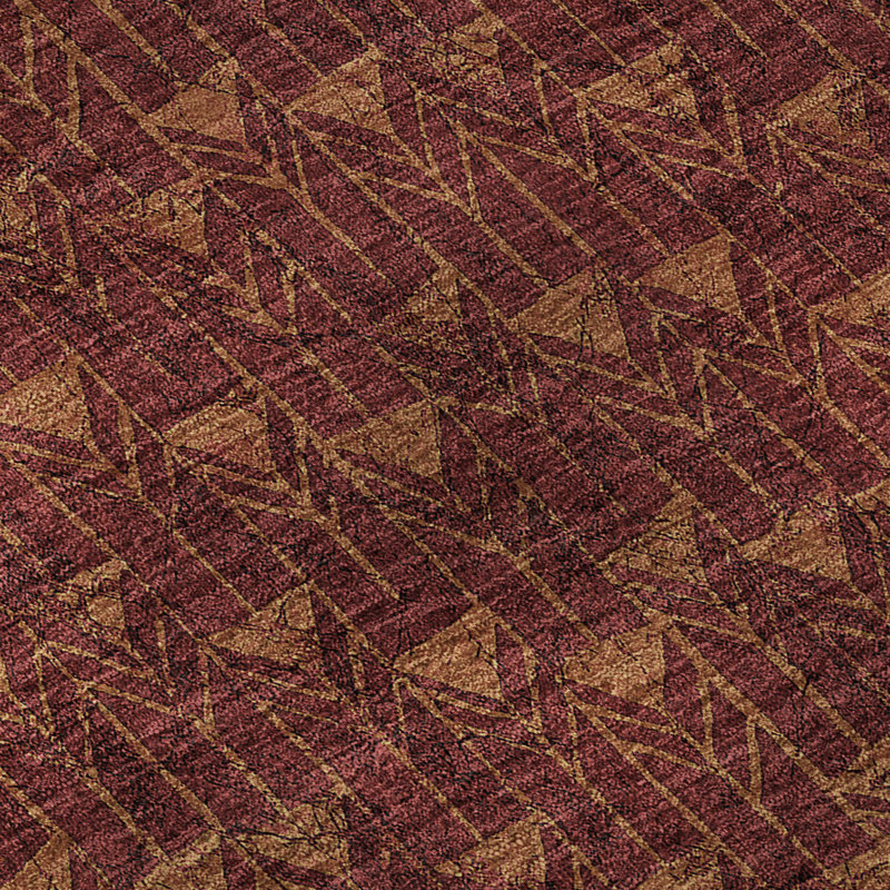 Tapis bourgogne de qualité supérieure Cerrito AMF514, Rectangle 1 pi 8 po x 2 pi 6 po