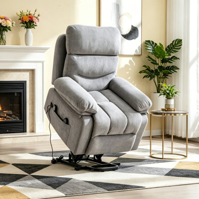 Fauteuil inclinable et pivotant en chenille moderne avec massage à 8 points et aide à la chaleur et au levage pour le salon et la chambre à coucher