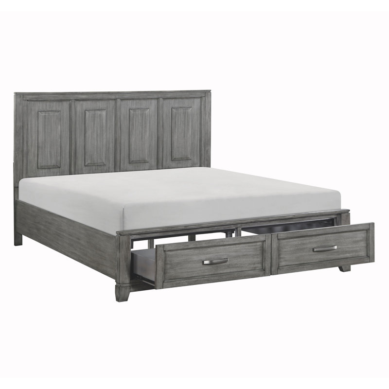 Mobilier de chambre à coucher en bois de style transitionnel avec très grand lit californien transitionnel gris 1 pièce