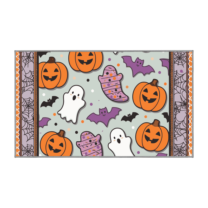 Tapis de vacances d'Halloween The Holiday Aisle®, Rectangle 4pi x 6 pi