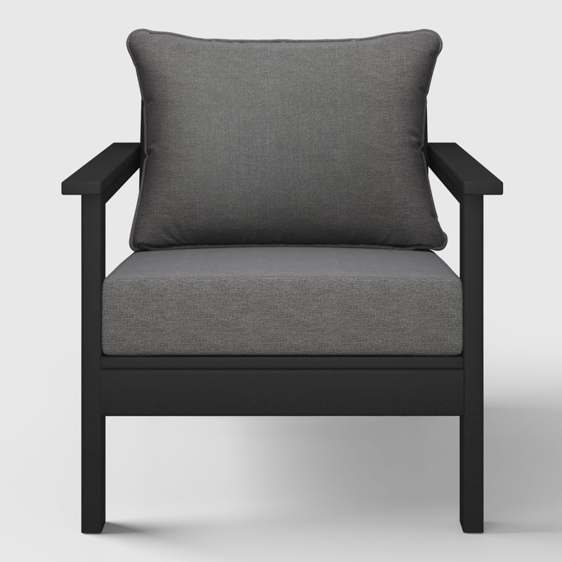 Chaise profonde avec coussins (ensemble de 2), Gris, Noir