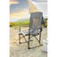 Chaise de réalisateur de camping grise robuste avec table d'appoint pour pique-nique, plage, pêche sur la pelouse