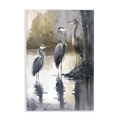 Az-183-Framed " Lake View Herons " by Ray Powers