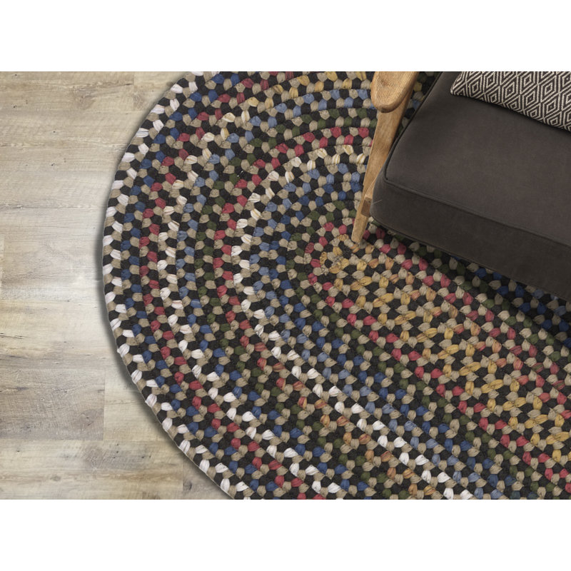 Tapis noir tressé Gizi Wayland, Ovale 7 pi x 9 pi