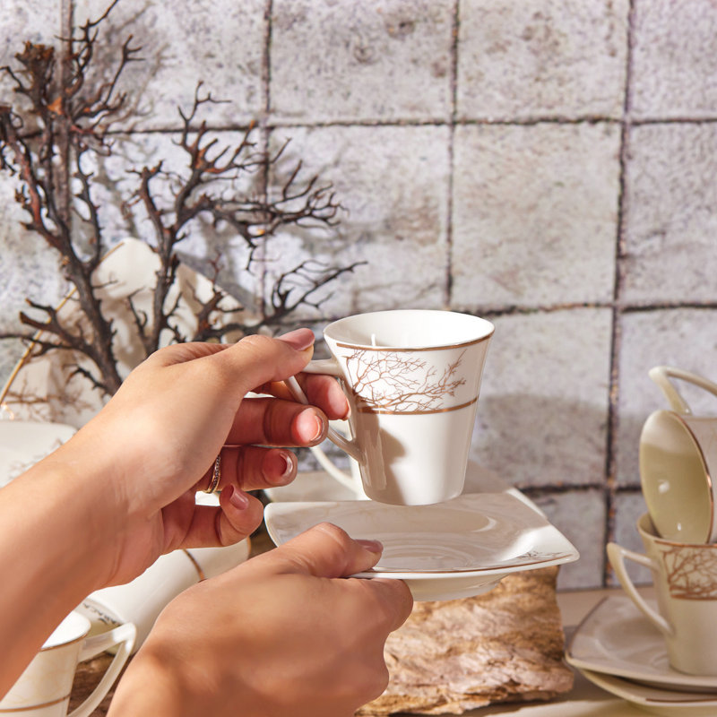Porcelain Espresso Cup and Saucer